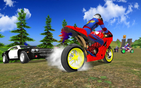 اسکرین شات برنامه Motorbike Stunt Super Hero 3D 4