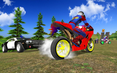 اسکرین شات 4 برنامه Motorbike Stunt Super Hero 3D