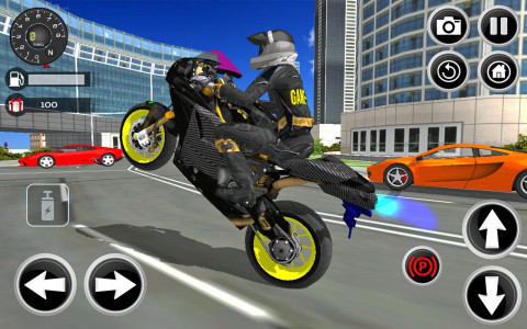 اسکرین شات برنامه Motorbike Stunt Super Hero 3D 1