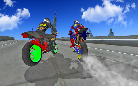 اسکرین شات برنامه Motorbike Stunt Super Hero 3D 7