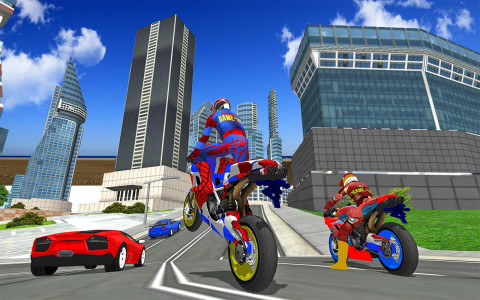 اسکرین شات برنامه Motorbike Stunt Super Hero 3D 6