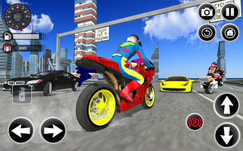 اسکرین شات 2 برنامه Motorbike Stunt Super Hero 3D