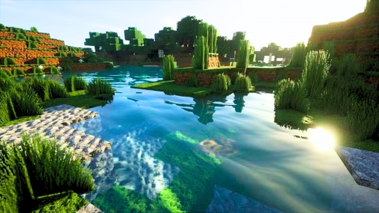 اسکرین شات بازی Realistic Shader Mod Minecraft 1