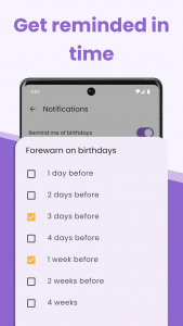 اسکرین شات 3 برنامه Birthday Calendar & Reminder