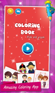 اسکرین شات برنامه Bride And Groom Wedding Coloring Pages Game 1