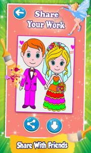 اسکرین شات برنامه Bride And Groom Wedding Coloring Pages Game 6
