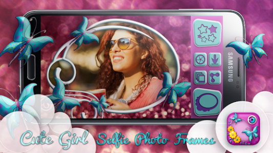 اسکرین شات برنامه Cute Girl Selfie Photo Frames 2