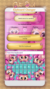 اسکرین شات برنامه Cute Owl Keyboard Changer 3