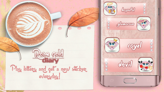اسکرین شات برنامه Cute Rose Gold Diary App 2