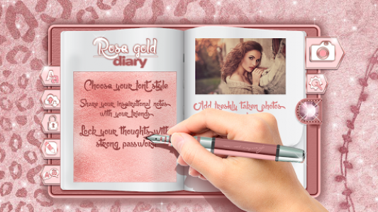 اسکرین شات برنامه Cute Rose Gold Diary App 5
