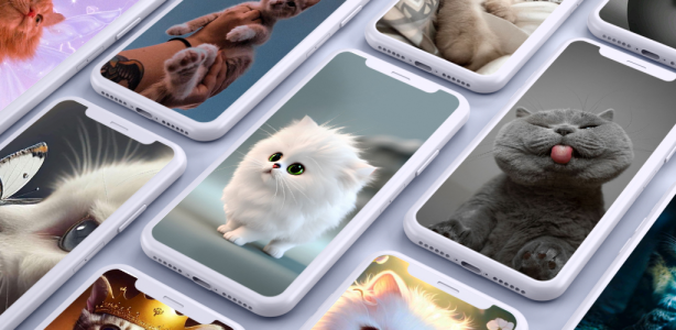 اسکرین شات 1 برنامه Cute Cats Wallpaper