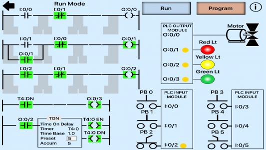 اسکرین شات 2 برنامه PLC Simulator, Mechatronics, P