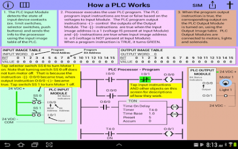 اسکرین شات برنامه PLC Simulator, Mechatronics, PLC ladder Logic, PLC 1
