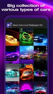 اسکرین شات برنامه Neon Cars Live Wallpaper HD 5
