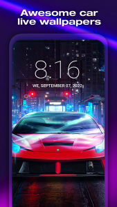 اسکرین شات برنامه Neon Cars Live Wallpaper HD 2