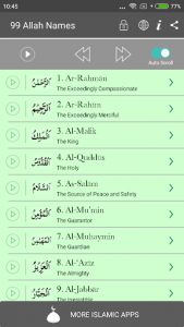 اسکرین شات برنامه 99 Names of Allah: Asma Al Husna, Free Audio Islam 1