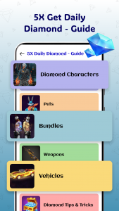 اسکرین شات 2 برنامه 5X Get Daily Diamond - Guide