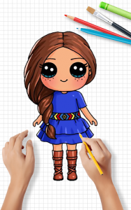 اسکرین شات برنامه How to Draw Cute Girls | Drawing Girl Step by Step 5