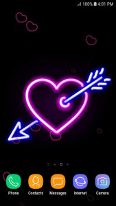 اسکرین شات برنامه Neon Hearts Live Wallpaper 3