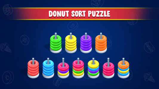 اسکرین شات 2 بازی Donut Sort Puzzle: Color Sorti