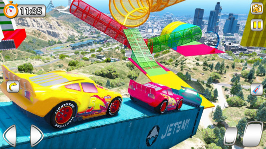 اسکرین شات بازی Superhero Car Race: Mega Ramp 2