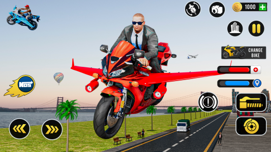 اسکرین شات بازی Flying Bike Game Motorcycle 3D 1