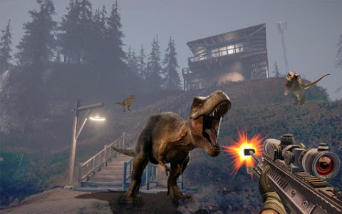 اسکرین شات بازی Best Dinosaur Shooting Games: Dino Hunt Shelter 4