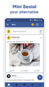 اسکرین شات برنامه Mini for Facebook - Mini Social 1