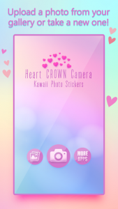 اسکرین شات برنامه Heart Crown Camera - Kawaii Photo Stickers 1