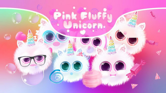 اسکرین شات برنامه Pink Fluffy Unicorn - Cute Moving Background 1