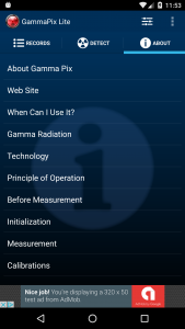 اسکرین شات برنامه GammaPix Lite-Gamma Rad Detect 7