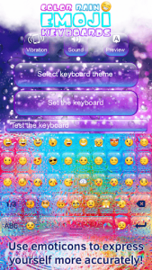 اسکرین شات برنامه Color Rain Emoji Keyboards 6