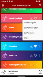 اسکرین شات برنامه Guns N' Roses Ringtone OFFLINE 4