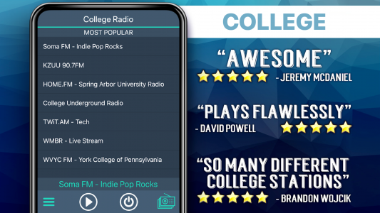 اسکرین شات 2 برنامه College Radio Favorites