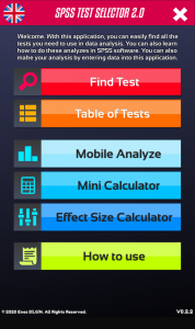 اسکرین شات 1 برنامه SPSS Test Selector