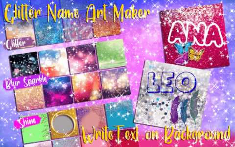 اسکرین شات برنامه Glitter Name Art Maker ✨ Write Text on Background 8