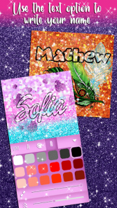 اسکرین شات برنامه Glitter Name Art Maker ✨ Write Text on Background 3