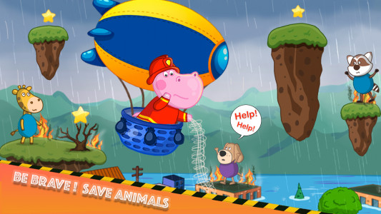 اسکرین شات بازی Fireman Hippo: City Hero 2