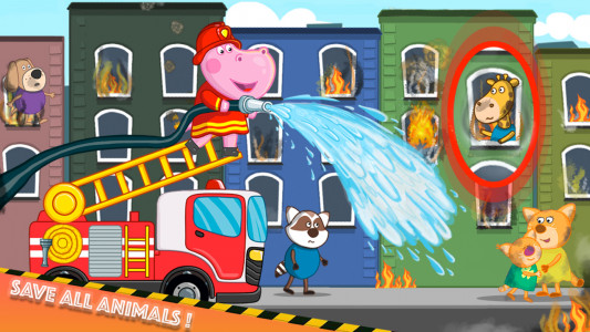 اسکرین شات بازی Fireman Hippo: City Hero 3