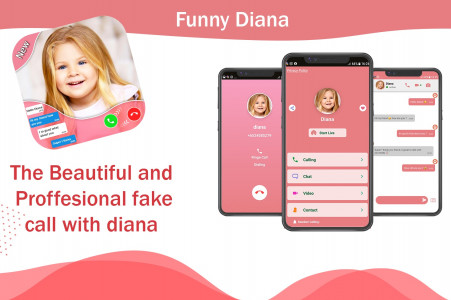 اسکرین شات برنامه Funny Diana Fake call : chat & call video 1
