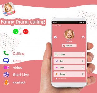 اسکرین شات برنامه Funny Diana Fake call : chat & call video 2