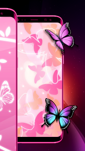اسکرین شات برنامه Pink Butterfly Live Wallpaper 3