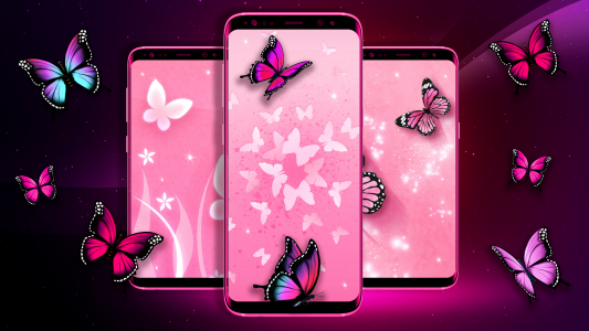 اسکرین شات برنامه Pink Butterfly Live Wallpaper 1
