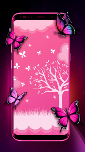 اسکرین شات برنامه Pink Butterfly Live Wallpaper 4