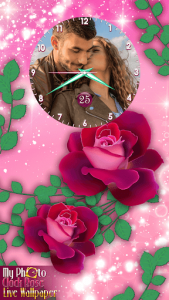 اسکرین شات برنامه My Photo Clock Rose Live Wallpaper 4