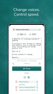 اسکرین شات برنامه Text reader - text and voice 2