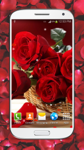 اسکرین شات برنامه Red Roses Live Wallpaper HD 1