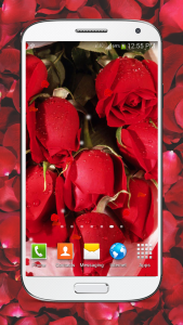 اسکرین شات برنامه Red Roses Live Wallpaper HD 7