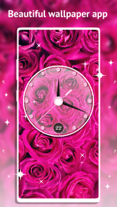 اسکرین شات برنامه Rose Clock Live Wallpaper 1
