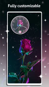 اسکرین شات برنامه Rose Clock Live Wallpaper 5